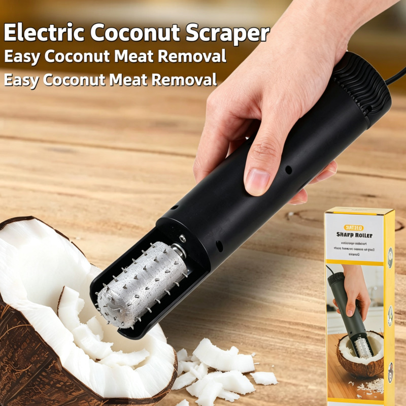 Kitchen Roller Baking - เครื่องขูดมะพร้าวไฟฟ้าแบบพกพา, เครื่องปอกและหั่นสแตนเลส, อุปกรณ์ทำขนมและเครื่องมือสำหรับผลไม้