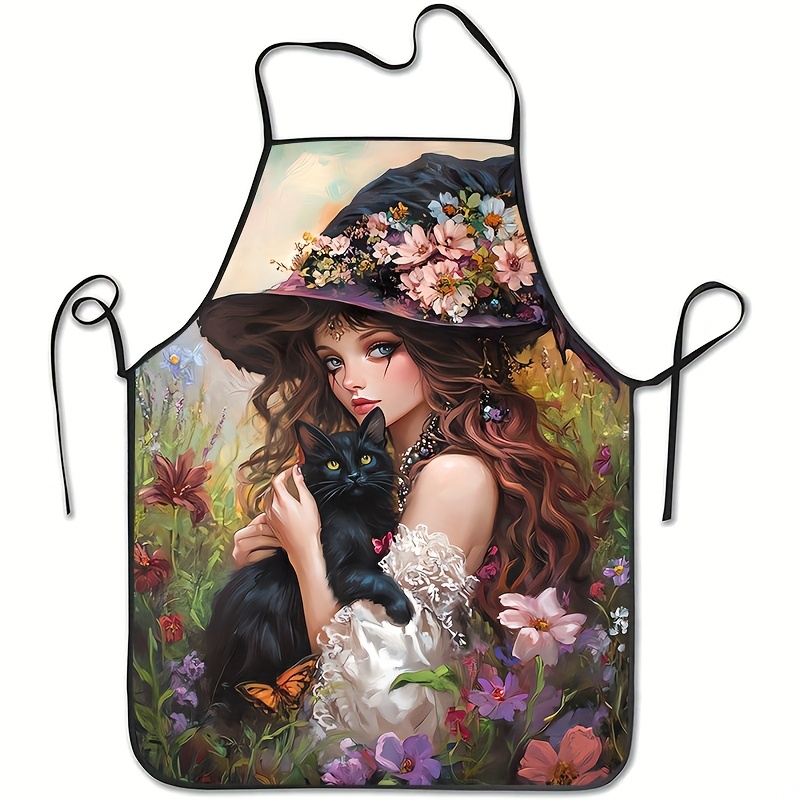ผ้ากันเปื้อนลายแม่มดแมวดำวินเท - Kitchen Witch Baking บทวิจารณ์และราคา
